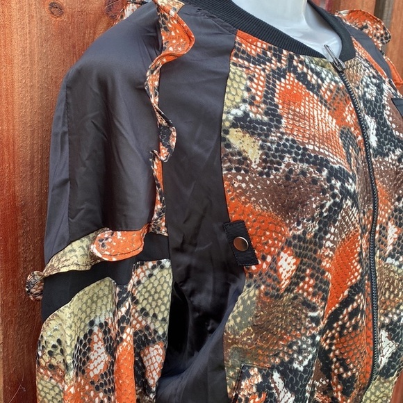 Tov Los Angeles Long Sleeve Snake Print Dress Size 44 - Picture 4 of 13